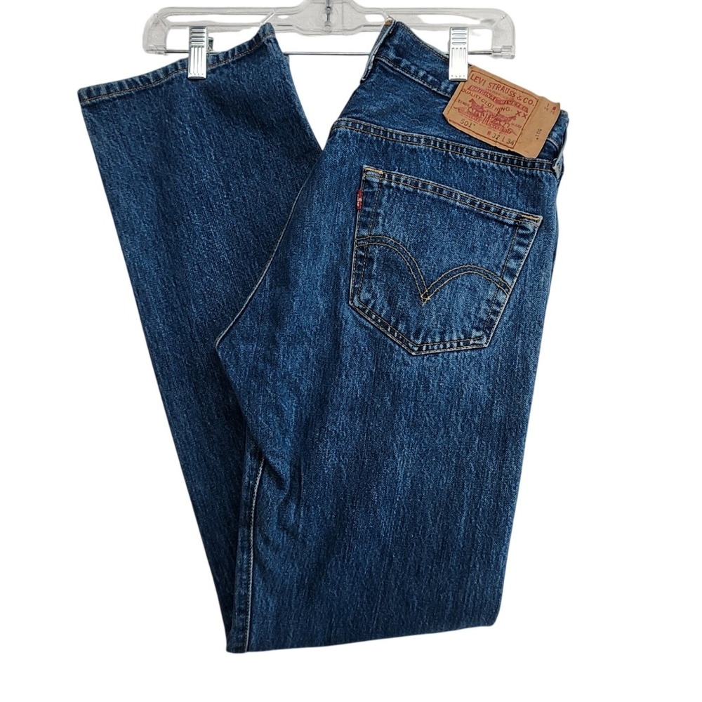 Levis 32x34 Blue 501XX Original Straight Leg Button Fly Vintage Denim Jeans Mens